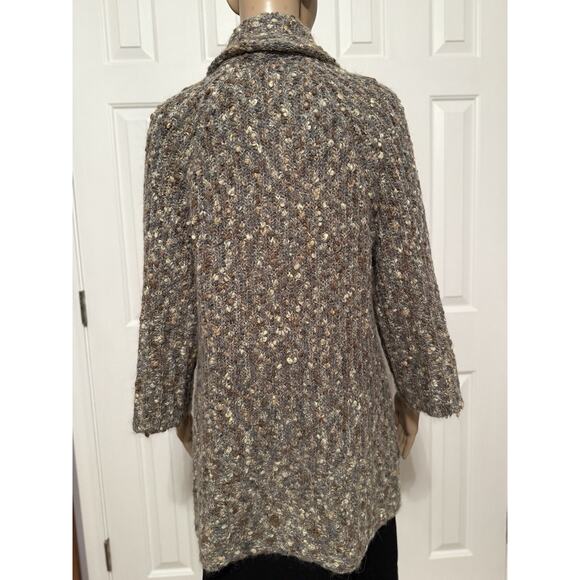 Susan Bristol Cardigan 3/4 Sleeve Nubby Fuzzy Sweater, 1X - Picture 2 of 4